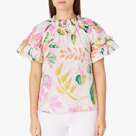 Banjanan Marie Top Muse Spring Floral Cotton Blouse XS - Picture 1 of 9